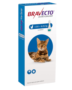 Bravecto Spot On Gato 2.8-6.25kg Pulgas, Garrapatas y Acaros Internos