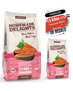 Sieger - Promo 3kg+1.5kg HMD Gato Made Tasty Salmon + Zanahoria-4.5 Kg