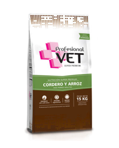 Profesional Vet - Dog Adulto Super Premium Cordero y Arroz x 15Kg