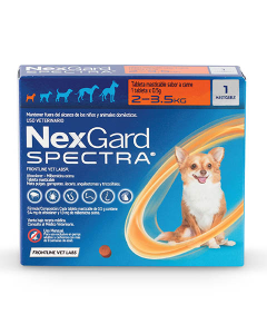Nexgard Spectra 2/3.5 KG Pulgas, Garrapatas y Parasitos Internos